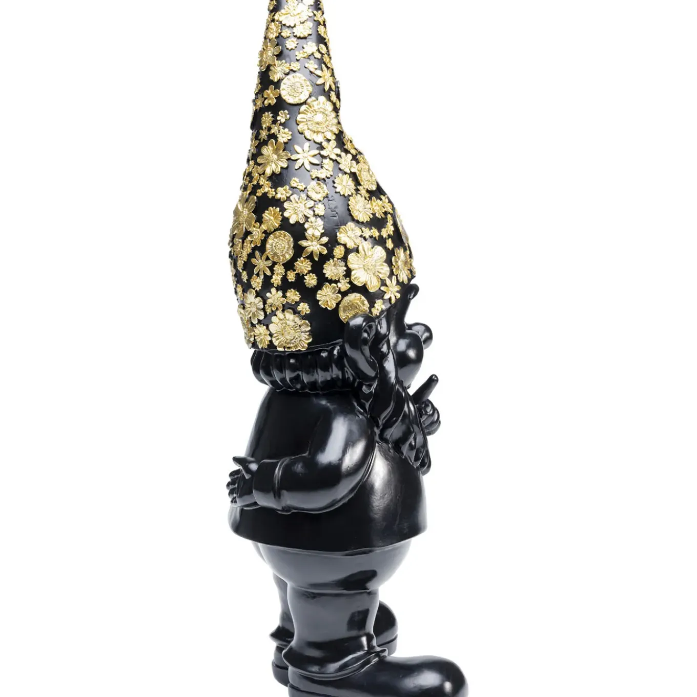 Figurine Décorative Nain Standing Noir-Dore 45