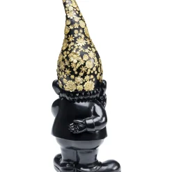 Figurine Décorative Nain Standing Noir-Dore 45
