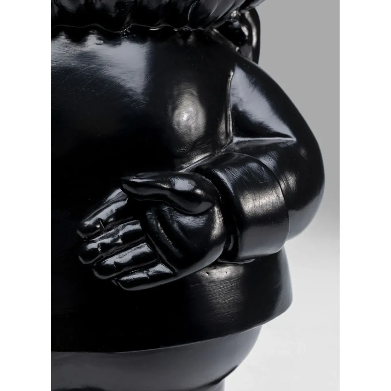 Figurine Décorative Nain Standing Noir-Dore 45