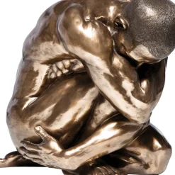 Figurine Décorative Nude Man Hug Bronze 54Cm