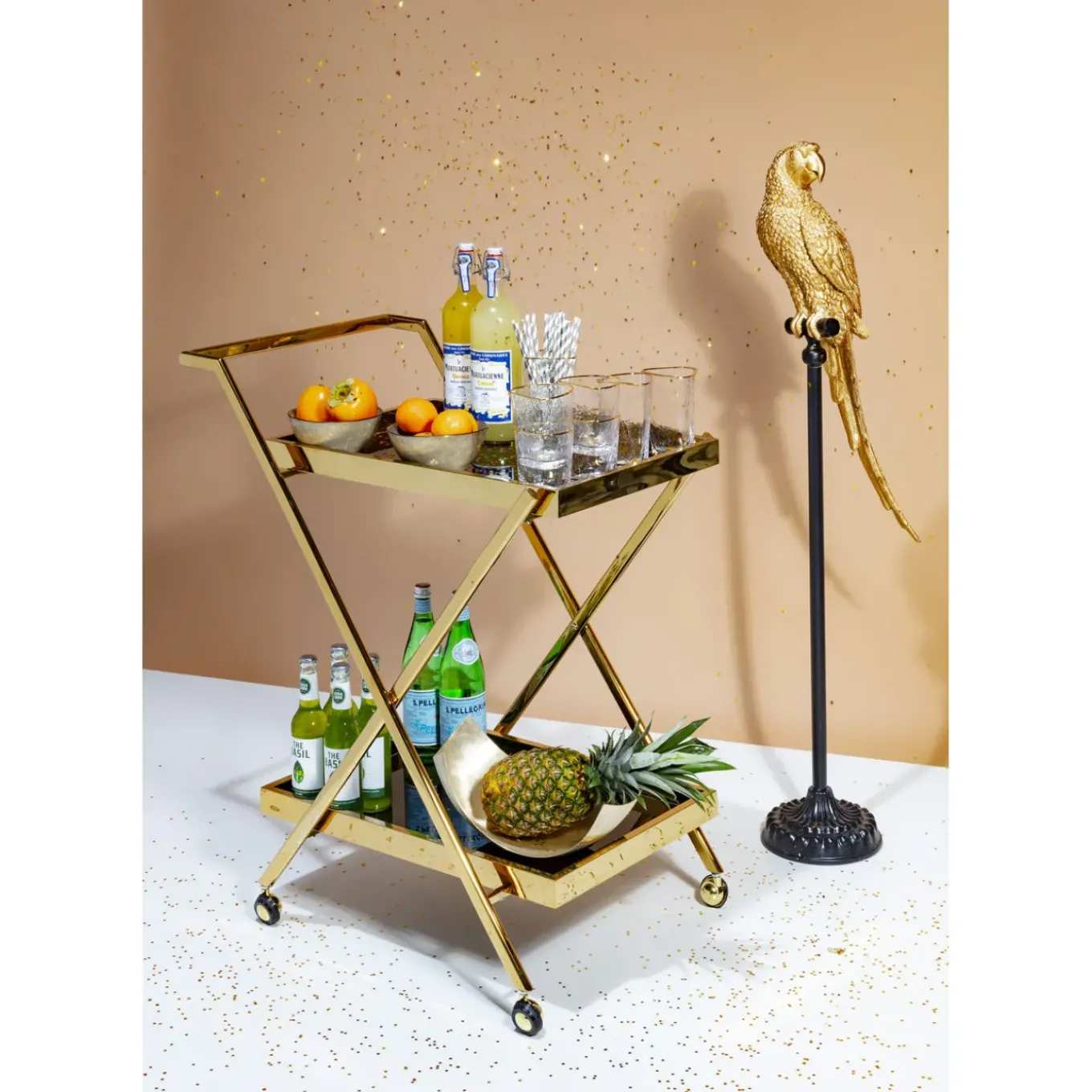 Figurine Décorative Parrot Dore 116Cm