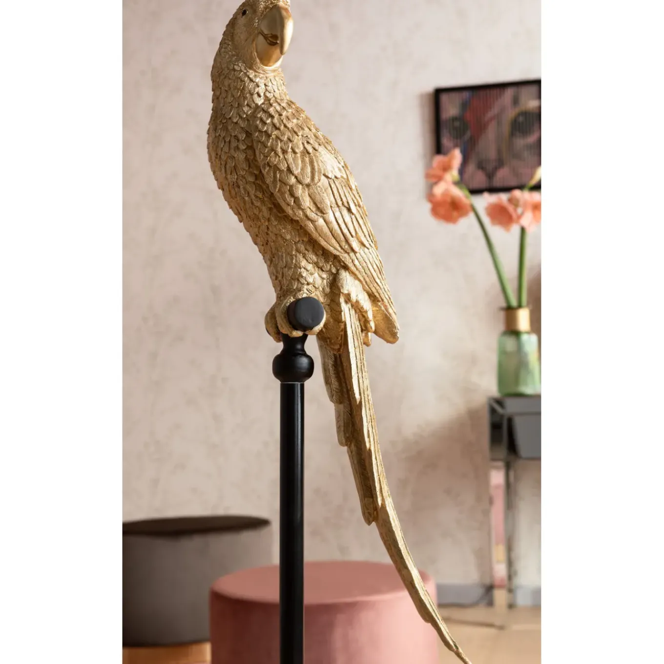 Figurine Décorative Parrot Dore 116Cm