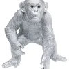 Figurine Décorative Playing Ape Argente 50Cm