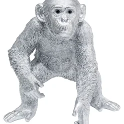 Figurine Décorative Playing Ape Argente 50Cm