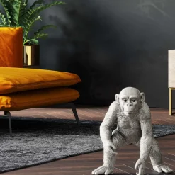 Figurine Décorative Playing Ape Argente 50Cm
