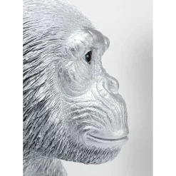 Figurine Décorative Playing Ape Argente 50Cm