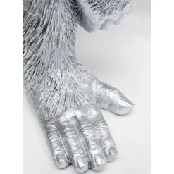 Figurine Décorative Playing Ape Argente 50Cm