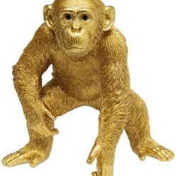 Figurine Décorative Playing Ape Dore 50Cm