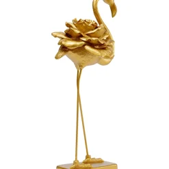 Figurine Décorative Rose Flamingo Dore 63Cm