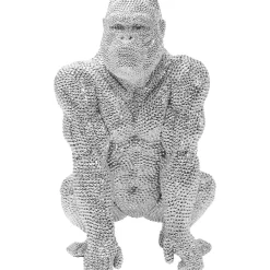 Figurine Décorative Shiny Gorilla Argente 46Cm