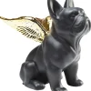 Figurine Décorative Sitting Angel Dog Dore-Noir