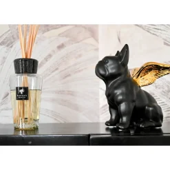 Figurine Décorative Sitting Angel Dog Dore-Noir