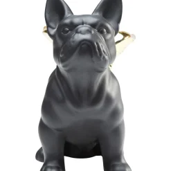 Figurine Décorative Sitting Angel Dog Dore-Noir