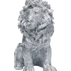 Figurine Décorative Sitting Lion Argente 42Cm
