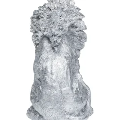 Figurine Décorative Sitting Lion Argente 42Cm