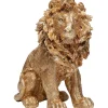 Figurine Décorative Sitting Lion Dore 42Cm