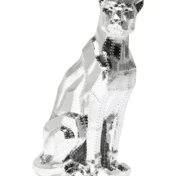 Figurine Décorative Sitting Cat Rivet Chrome 82Cm