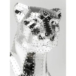 Figurine Décorative Sitting Cat Rivet Chrome 82Cm