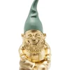 Figurine Décorative Zwerg Sitting Dore Vert 19Cm