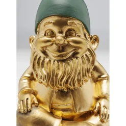 Figurine Décorative Zwerg Sitting Dore Vert 19Cm