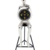 Horloge A Poser Sitting Man Argente 12X31Cm