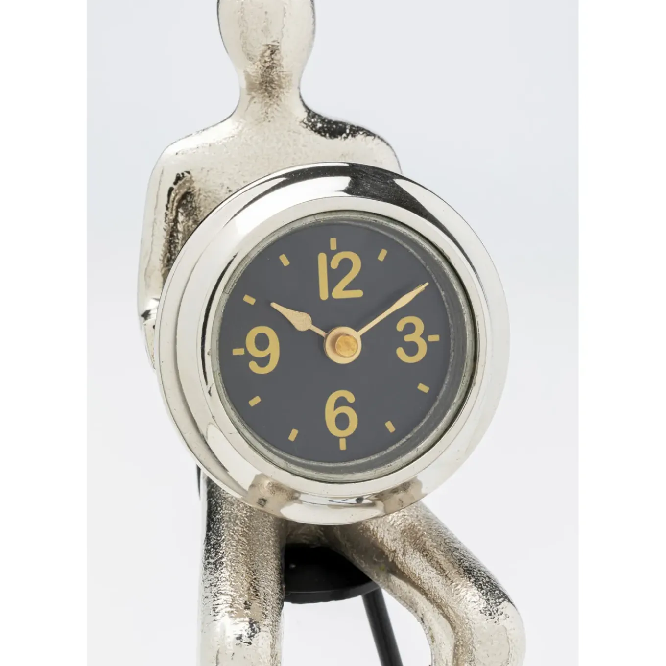 Horloge A Poser Sitting Man Argente 12X31Cm
