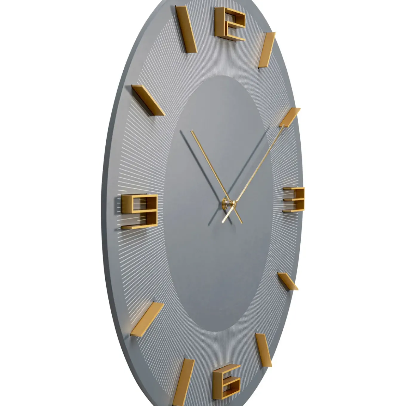 Horloge Murale Leonardo Gris/Dore O49Cm