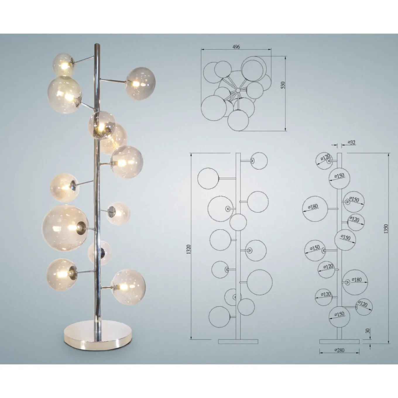 Lampadaire Balloon Smoke 12