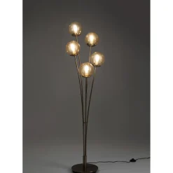 Lampadaire Five Balls Ambre Laiton