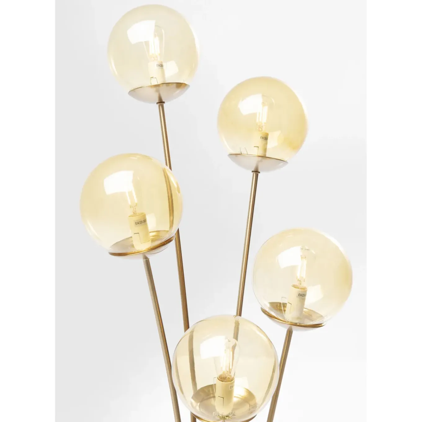 Lampadaire Five Balls Ambre Laiton
