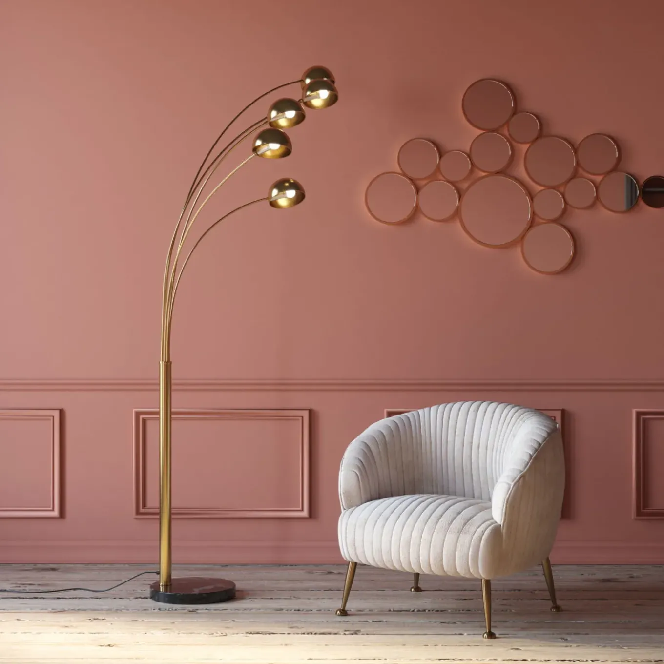 Lampadaire Five Fingers Laiton
