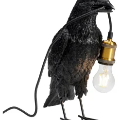 Lampe A Poser Animal Crow Noir Mat 34Cm