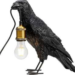 Lampe A Poser Animal Crow Noir Mat 34Cm