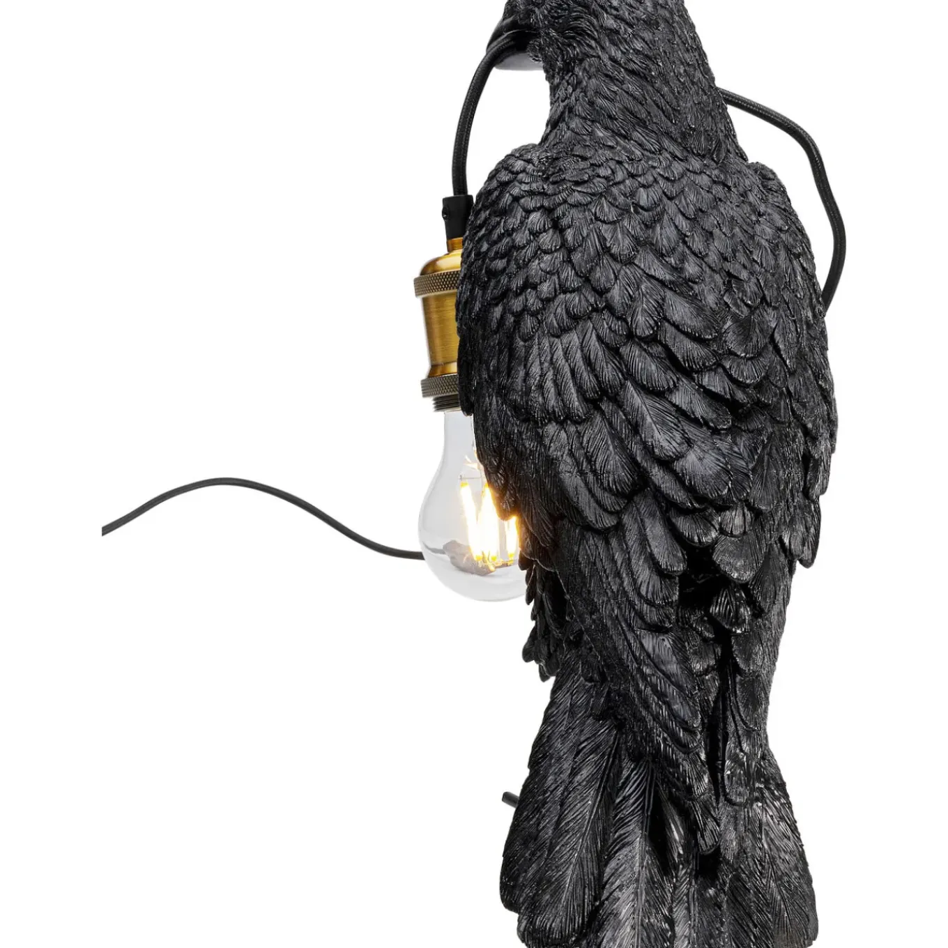 Lampe A Poser Animal Crow Noir Mat 34Cm