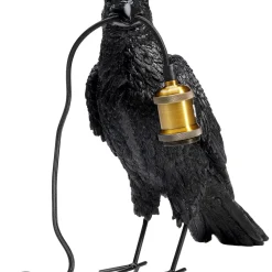 Lampe A Poser Animal Crow Noir Mat 34Cm