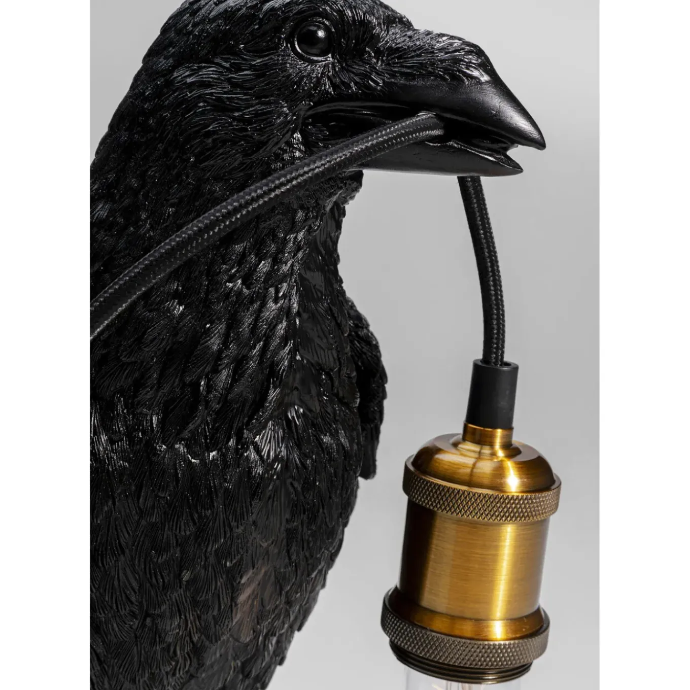Lampe A Poser Animal Crow Noir Mat 34Cm
