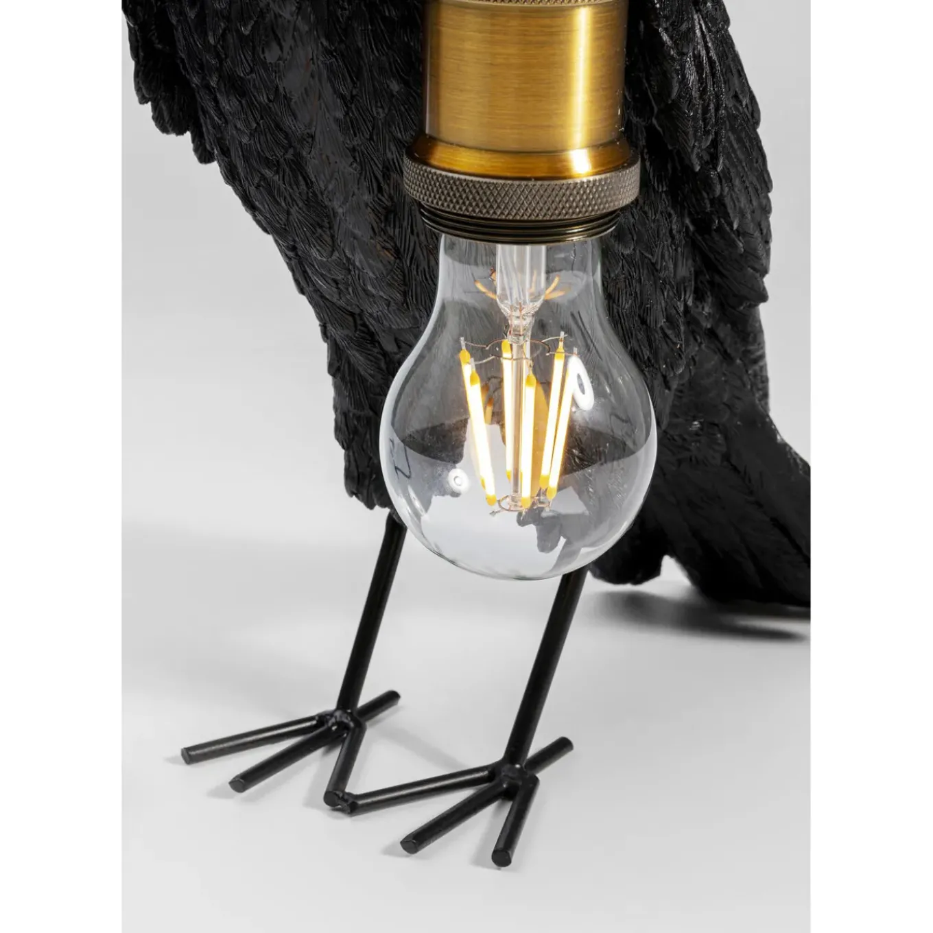 Lampe A Poser Animal Crow Noir Mat 34Cm