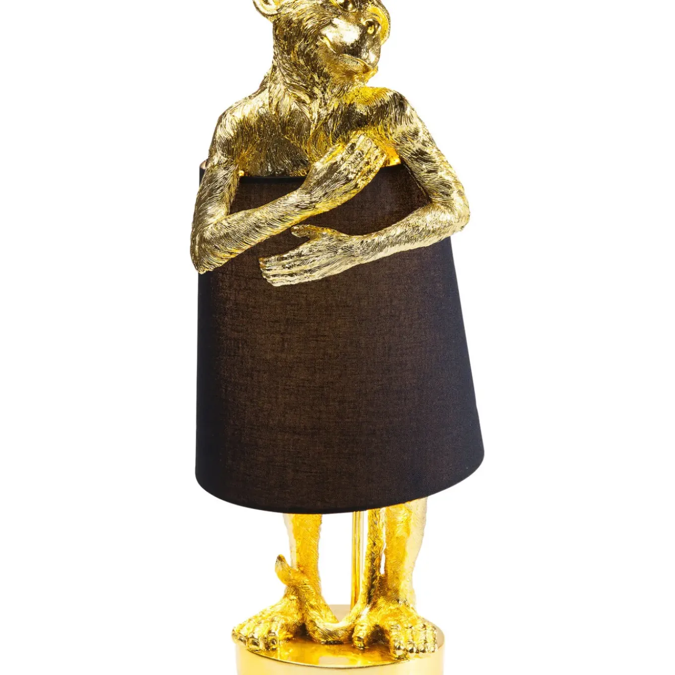 Lampe A Poser Animal Monkey Dore-Noir