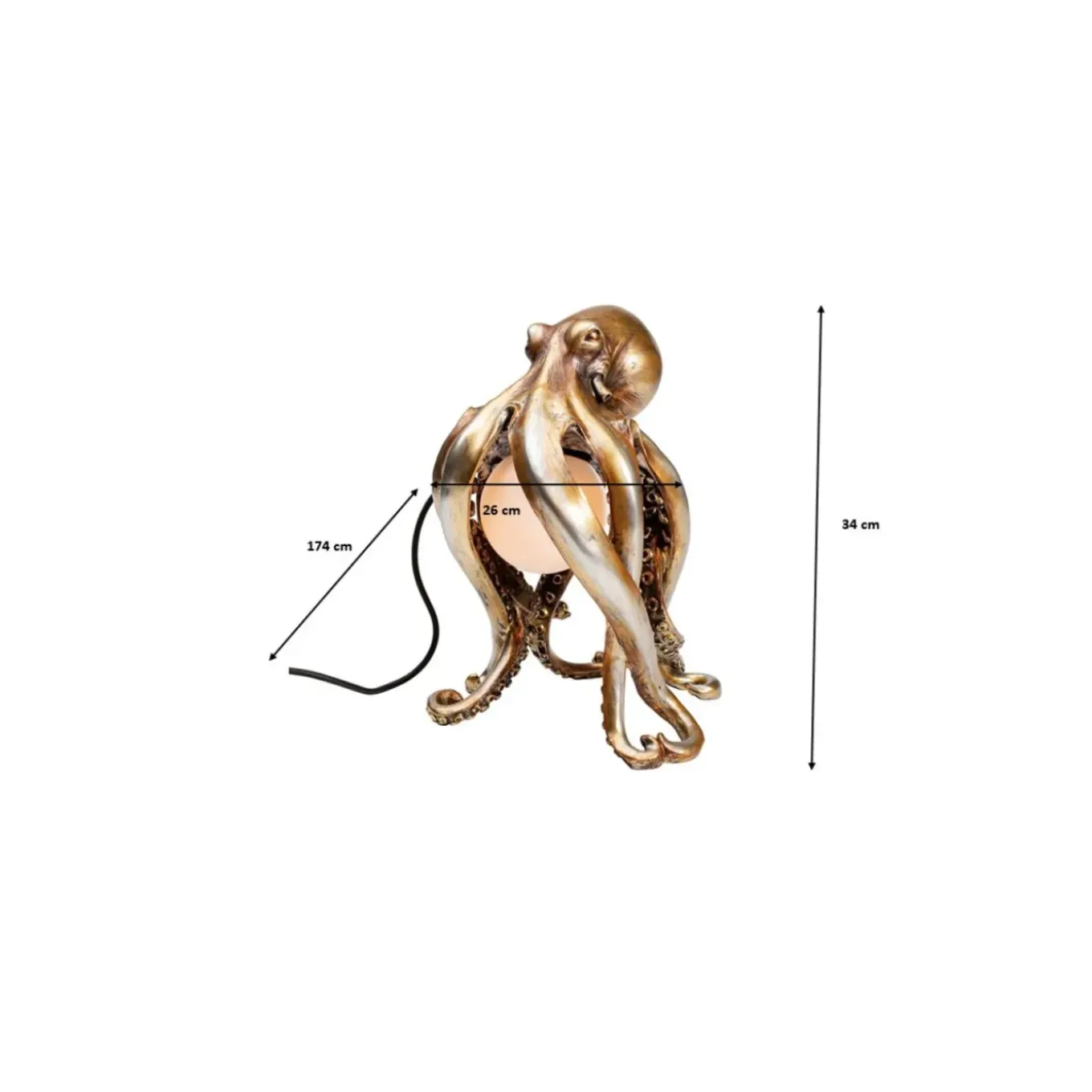 Lampe A Poser Animal Octopus 34Cm