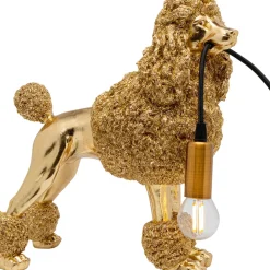 Lampe A Poser Animal Poodle Dore 32Cm
