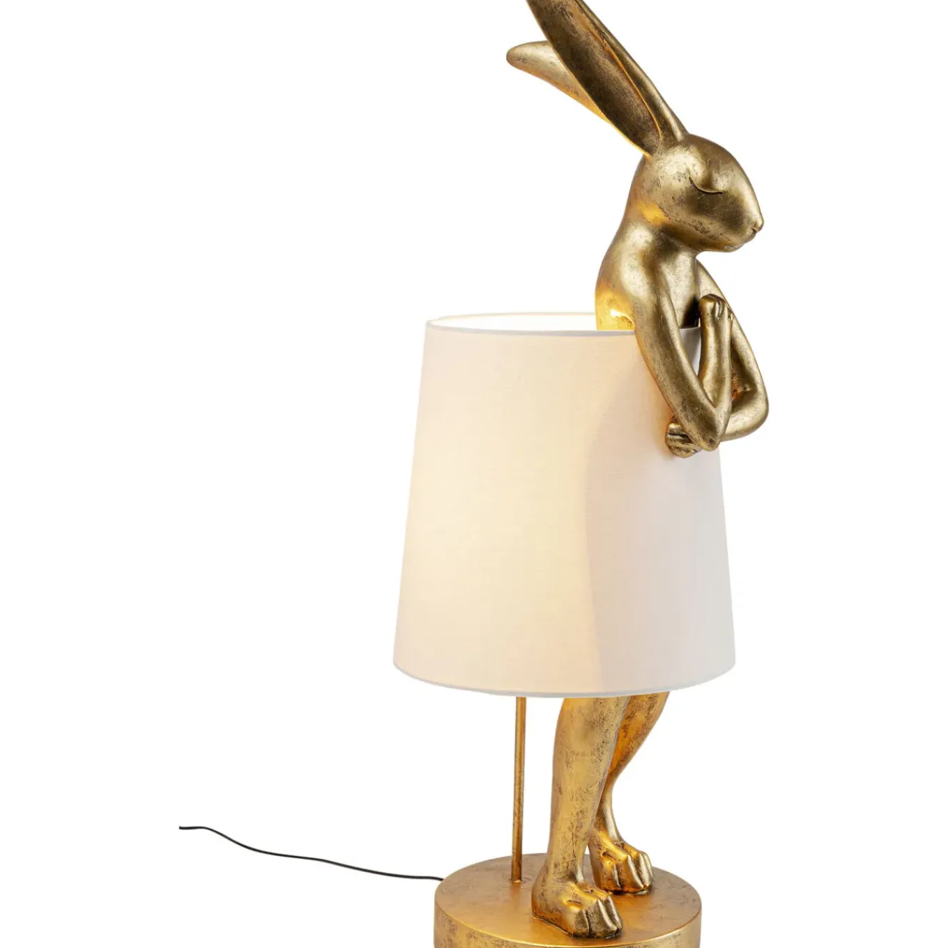 Lampe A Poser Animal Rabbit Dore/Blanc 88Cm