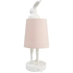Lampe A Poser Animal Rabbit Blanc/Rose 50Cm