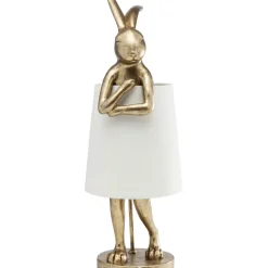 Lampe A Poser Animal Rabbit Dore/Blanc 68Cm