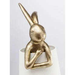 Lampe A Poser Animal Rabbit Dore/Blanc 68Cm