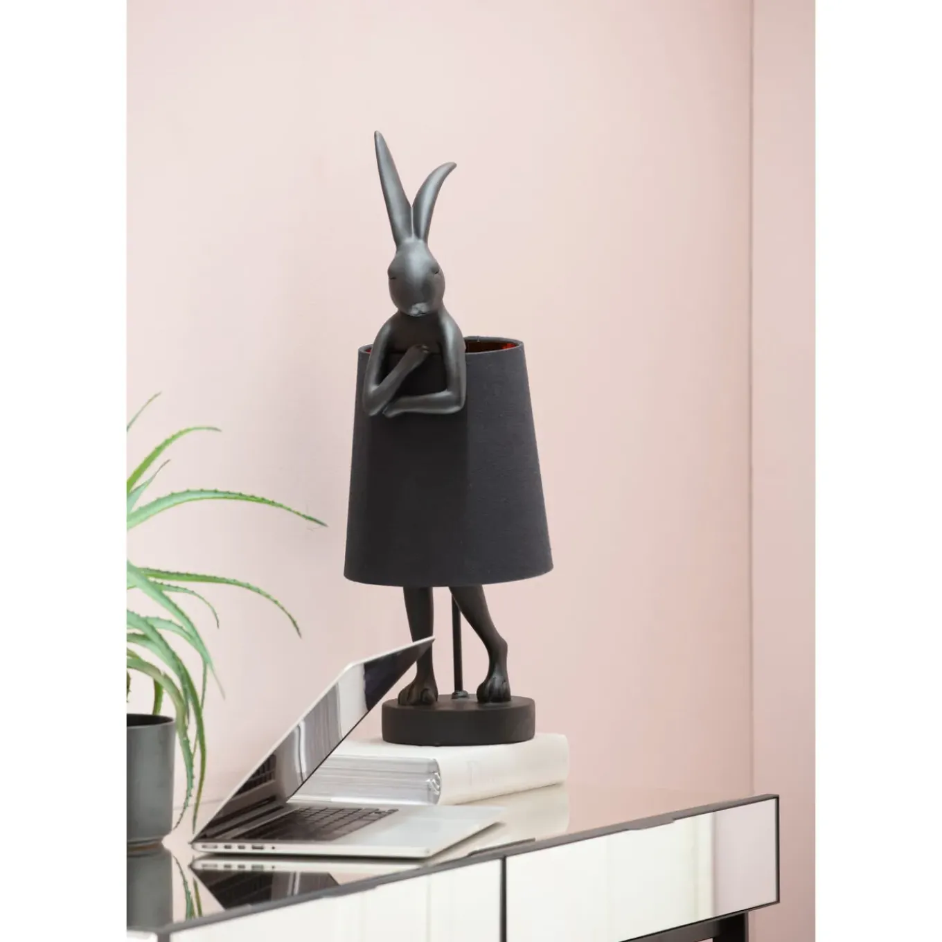Lampe A Poser Animal Rabbit Noir 68Cm