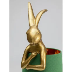Lampe A Poser Animal Rabbit Dore/Vert 68Cm