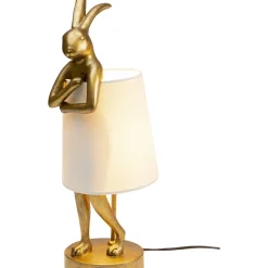 Lampe A Poser Animal Rabbit Dore/Blanc 50Cm