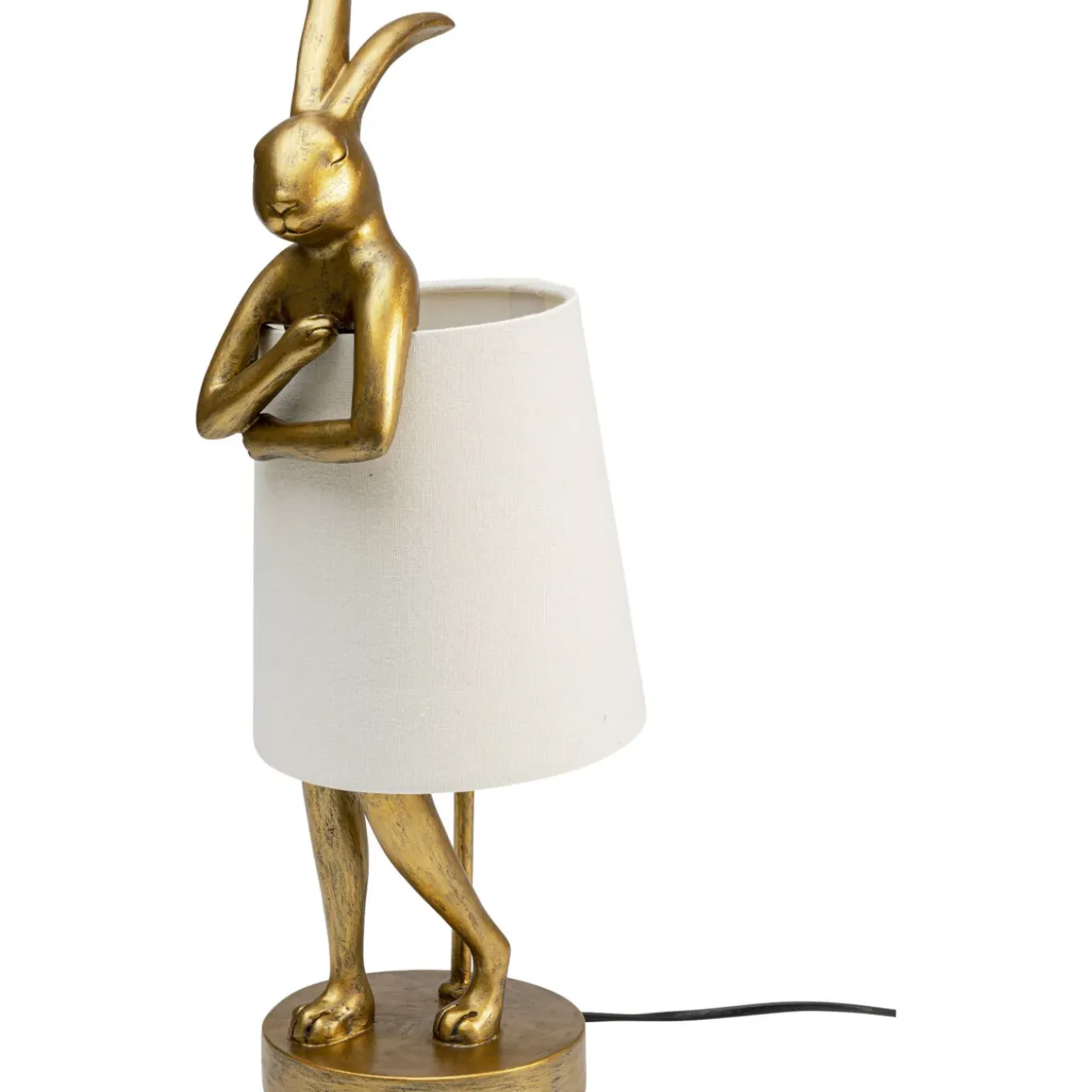 Lampe A Poser Animal Rabbit Dore/Blanc 50Cm