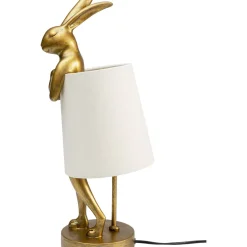 Lampe A Poser Animal Rabbit Dore/Blanc 50Cm