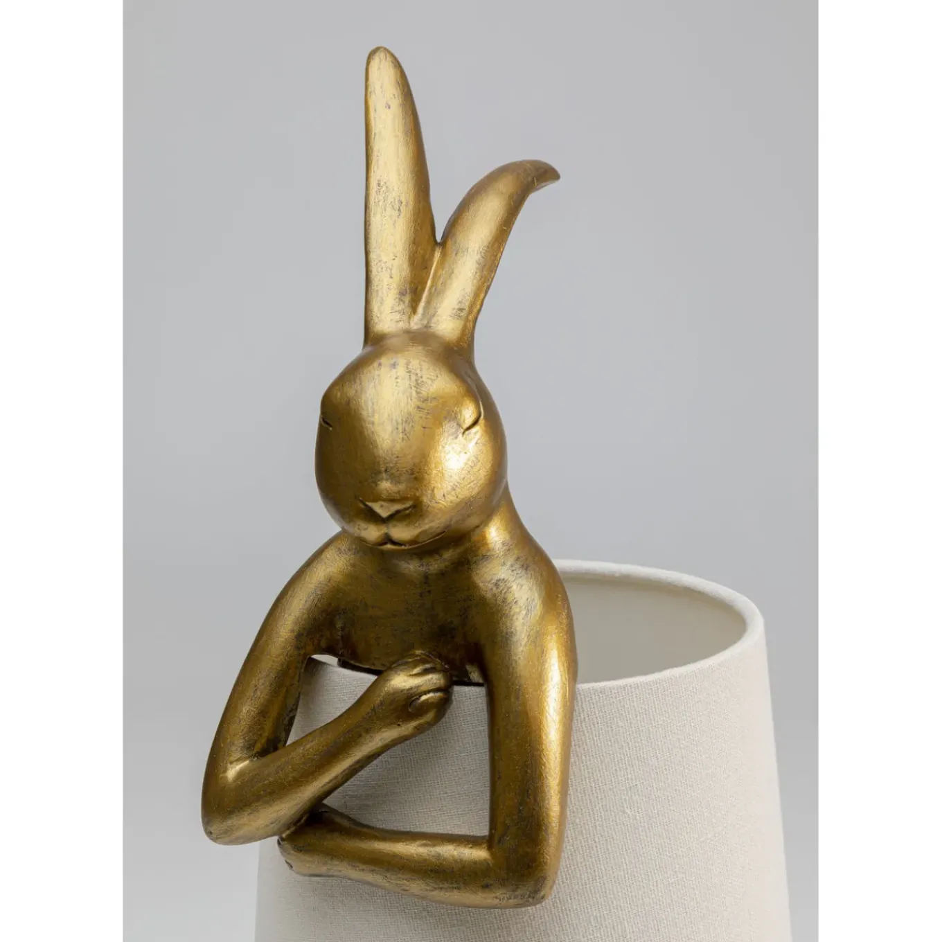 Lampe A Poser Animal Rabbit Dore/Blanc 50Cm